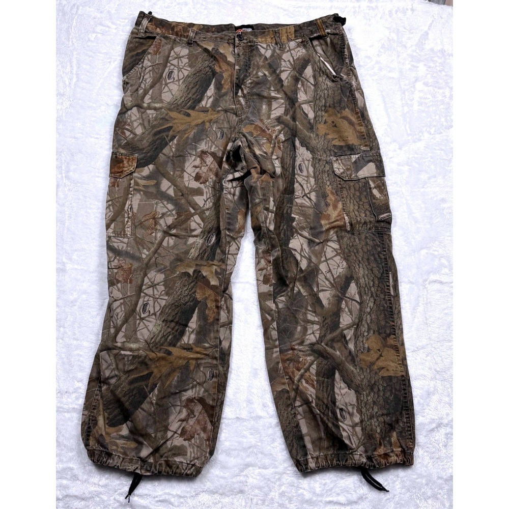 Outfitters Ridge Cargo Camo Pant Men XL Realtree Hardwood Adjust Waist Ankle Tie